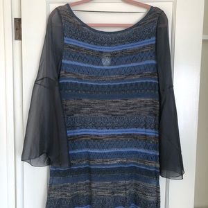 Free People Dress with Silk Bell Sleeves